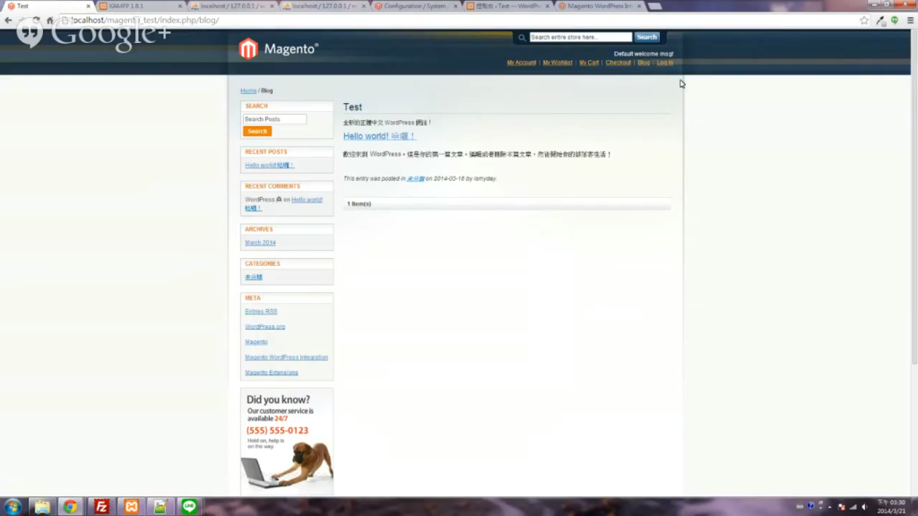 Wordpress整合Magento教學