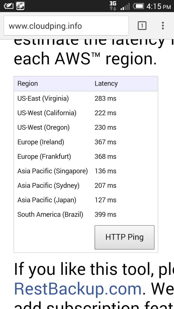 亞太電信3G-測試Amazon雲端主機