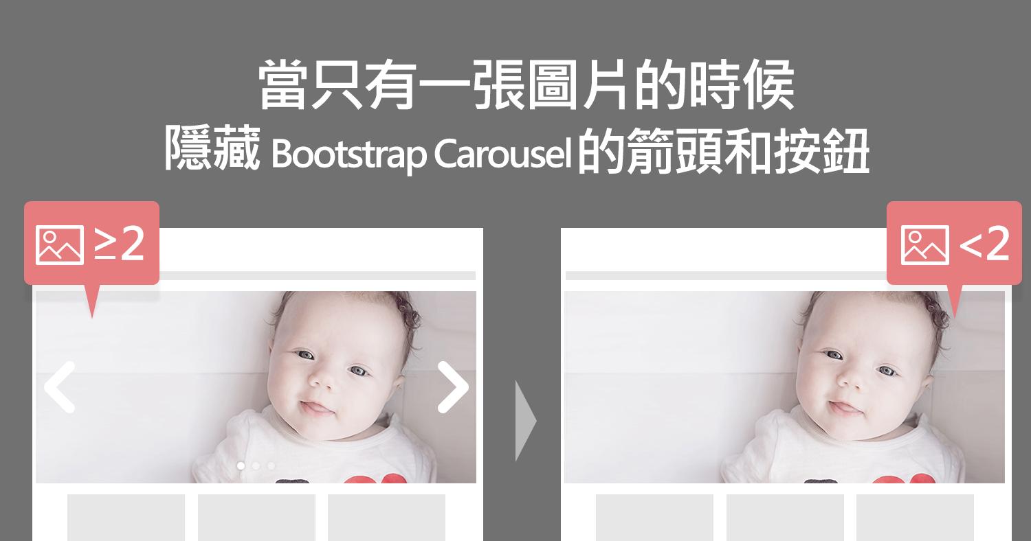 標題圖- 當只有一張圖片的時候、隱藏Bootstrap Carousel 的箭頭和按鈕