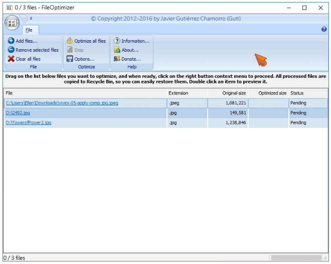 FileOptimizer畫面