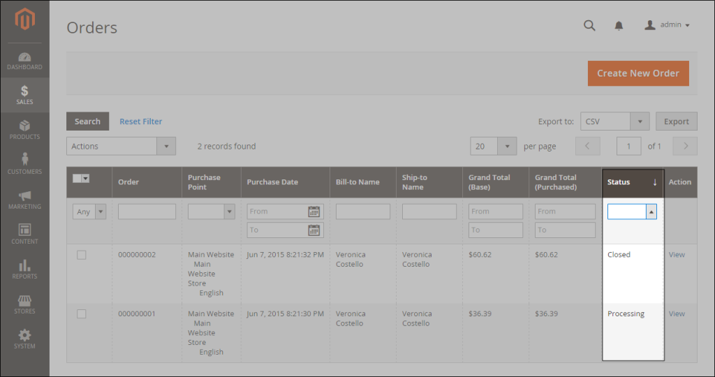 Magento2 orders (21)